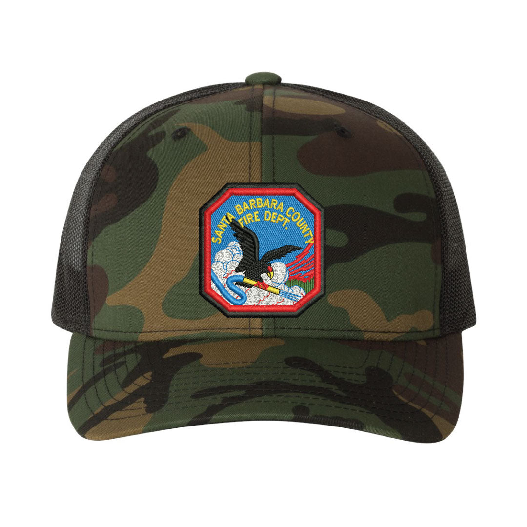 Santa Barbara County Fire Department VINTAGE Patch Curved Bill Trucker