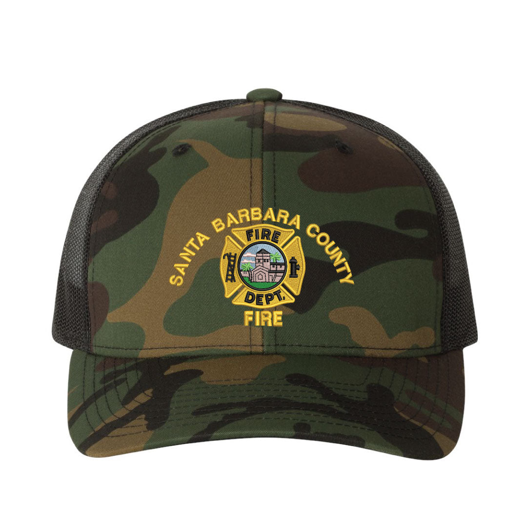 Santa Barbara County Fire Department Logo Curved Bill Trucker