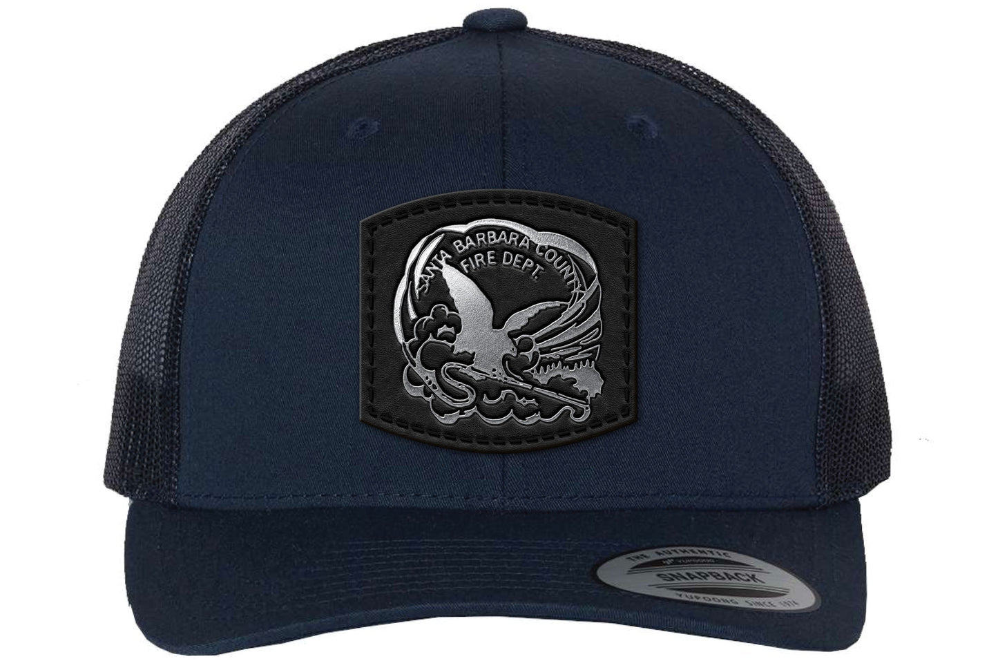 Old Crow Leather patch Curved Bill Black patch - Silver label